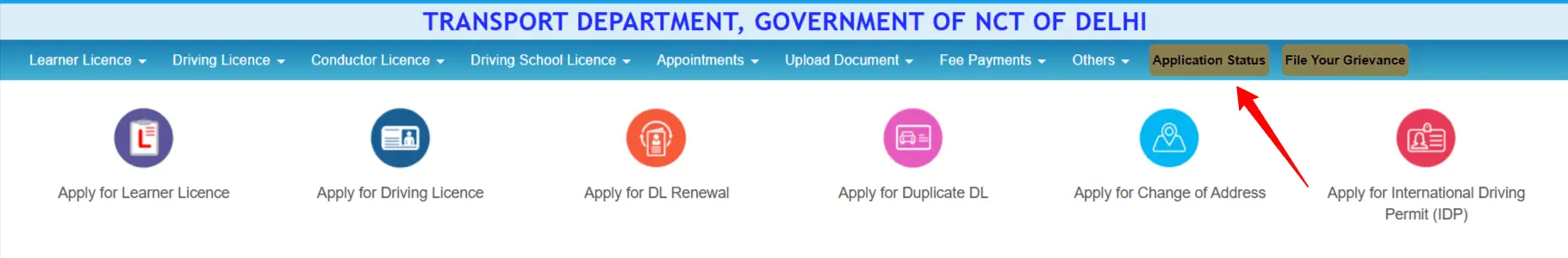 Driving Licence Application Status